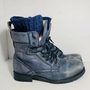 Salsa Jeans Blueish Gray Ribbed Sock Ankle Boots